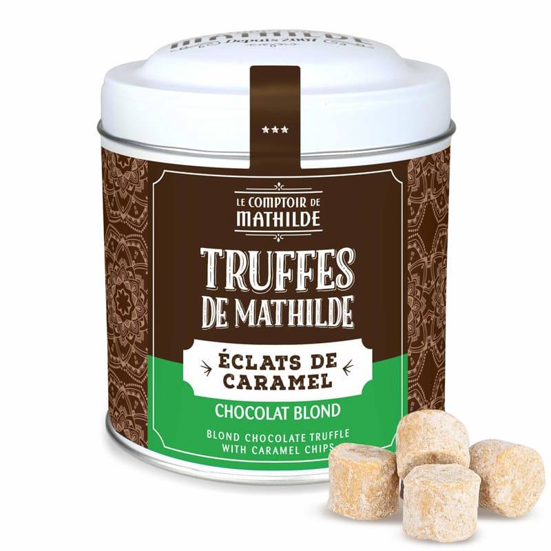 Truffe Chocolat Blond Aux Eclats De Caramel 200G Boîte Métal